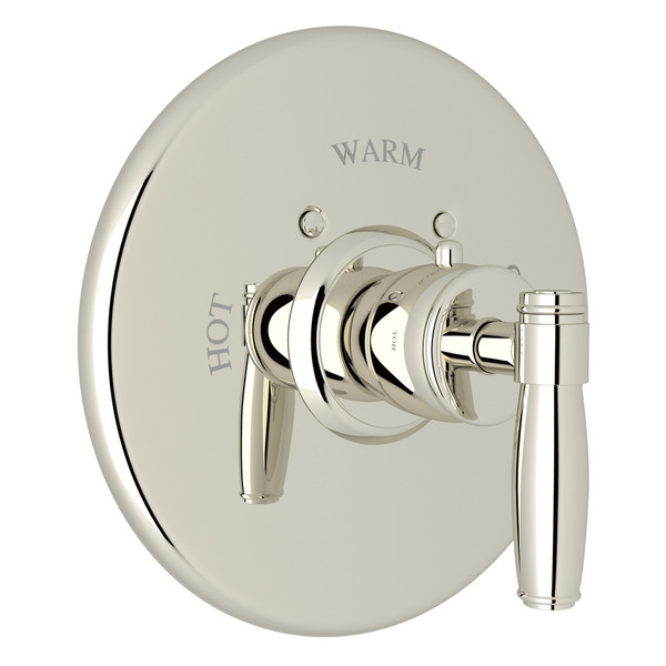 Zephyr Thermostatic Trim Plate without Volume Control - Polished Nickel with Metal Lever Handle | Model Number: MB1940LMPN - Product Knockout
