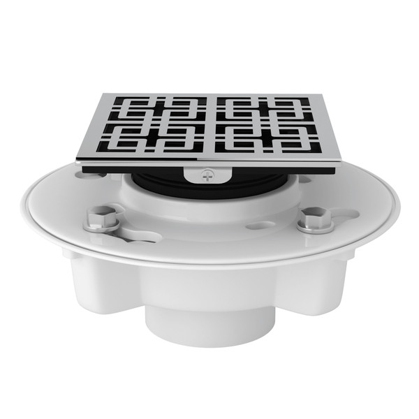 PVC 2 Inch X 3 Inch Drain Kit with Weave Decorative Cover - Polished Chrome | Model Number: SDPVC2/3-3142APC - Product Knockout