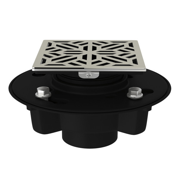 ABS 2 Inch X 3 Inch Drain Kit with 3144 Mosaic Decorative Cover - Polished Nickel | Model Number: SDABS2/3-3144PN - Product Knockout