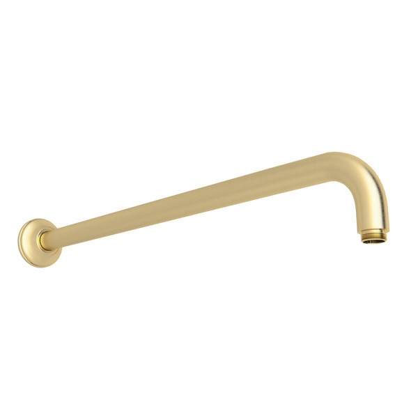 20 1/8 Inch Wall Mount Shower Arm - Satin Unlacquered Brass | Model Number: 1455/20SUB - Product Knockout