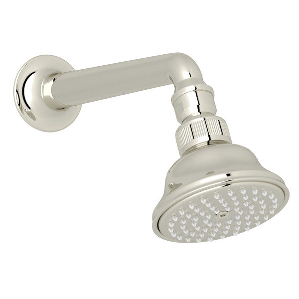 3 1/16 Inch Perletto Anti-Calcium Showerhead with 7 1/8 Inch Shower Arm - Polished Nickel | Model Number: C5504EPN - Product Knockout