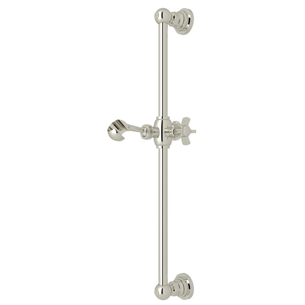 San Giovanni Slide Bar - Polished Nickel with Five Spoke Cross Handle | Model Number: A8073XPN - Product Knockout