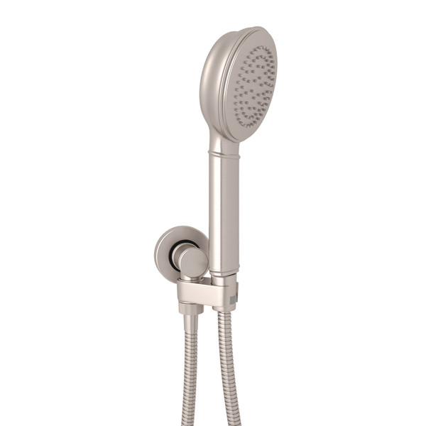 Baltera Handshower Outlet and Swiveling Handshower Holder Set with Hose - Satin Nickel | Model Number: C50000/1STN - Product Knockout