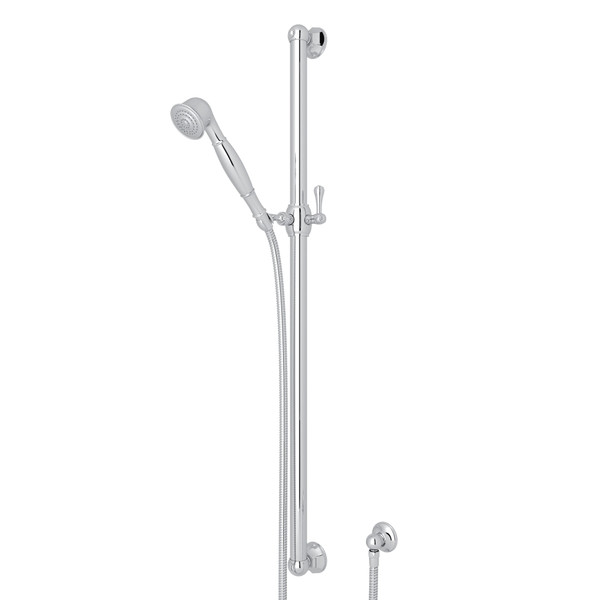 42 Inch Palladian Decorative Grab Bar Set with Single-Function Handshower Hose and Outlet - Polished Chrome | Model Number: 1284APC - Product Knockout