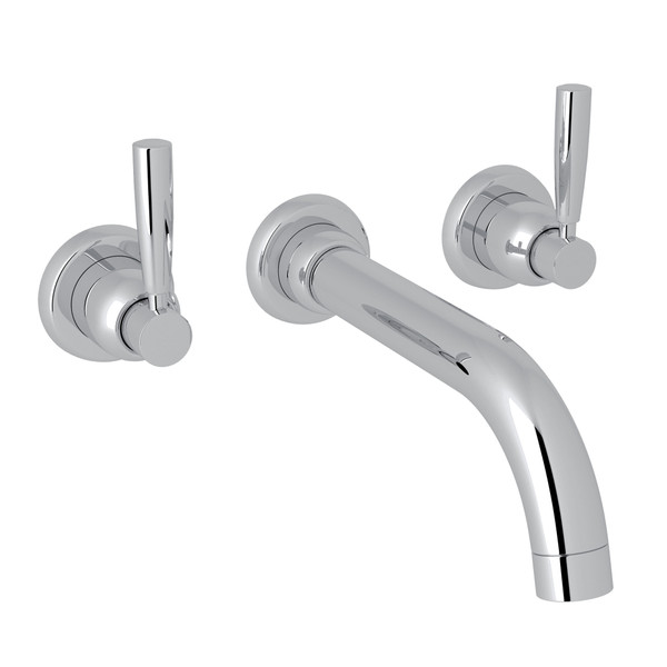 Holborn Wall Mount 3-Hole Tubular Spout Tub Set - Polished Chrome with Metal Lever Handle | Model Number: U.3331LS-APC/TO - Product Knockout