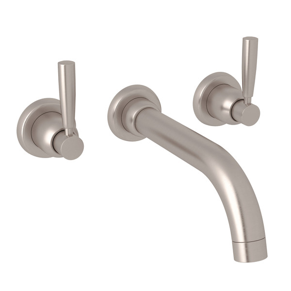 Holborn Wall Mount 3-Hole Tubular Spout Tub Set - Satin Nickel with Metal Lever Handle | Model Number: U.3331LS-STN/TO - Product Knockout