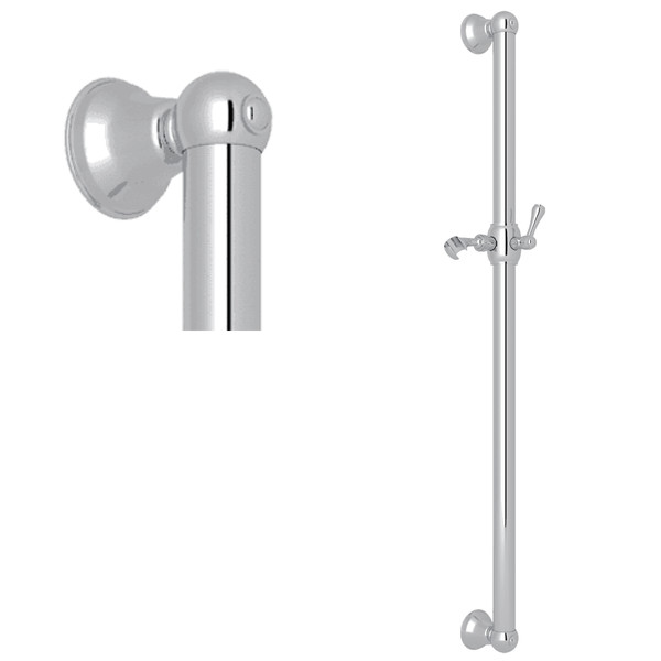 36" Grab Bar With Sliding Handshower Holder - Polished Chrome | Model Number: 1270APC