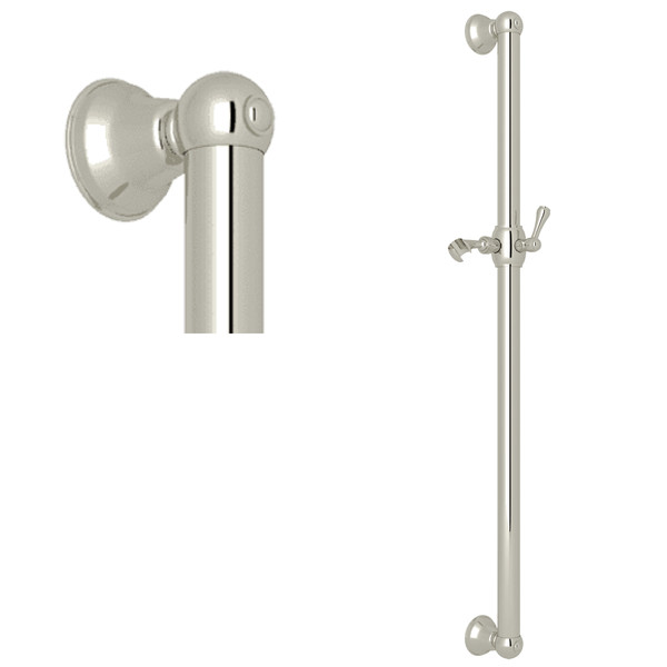 36 Inch Decorative Grab Bar with Lever Handle Slider - Polished Nickel | Model Number: 1270PN - Product Knockout