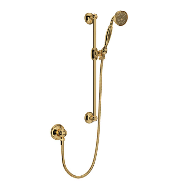 Handshower Set With 22" Slide Bar And Single Function Handshower - Italian Brass | Model Number: 1301EIB