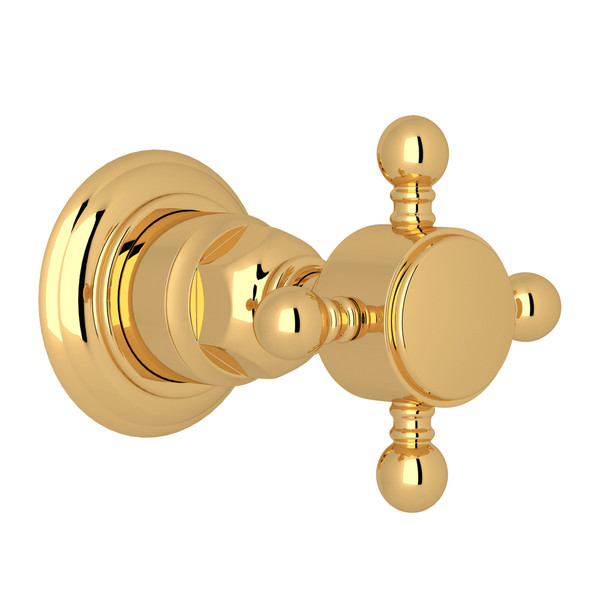 Trim for Volume Control and 4-Port Dedicated Diverter - Italian Brass with Cross Handle | Model Number: A4912XMIBTO - Product Knockout