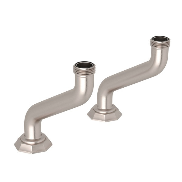 Deco Pair of Extended Deck Pillar Unions - Satin Nickel | Model Number: U.6186STN - Product Knockout