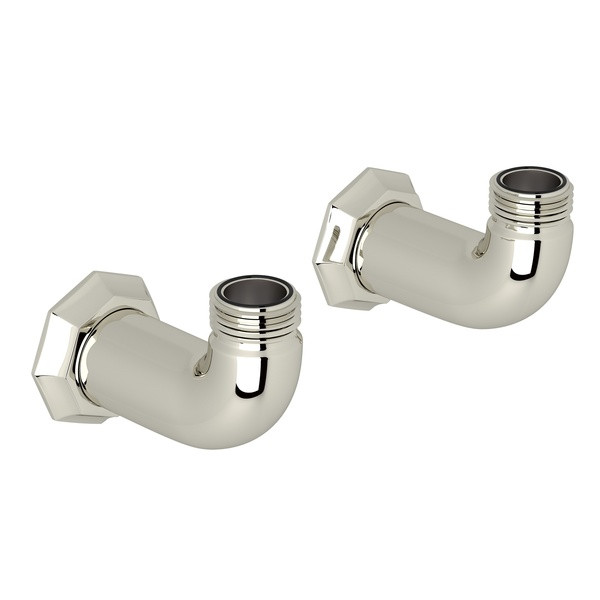 Deco Pair of Wall Unions - Polished Nickel | Model Number: U.6181PN - Product Knockout