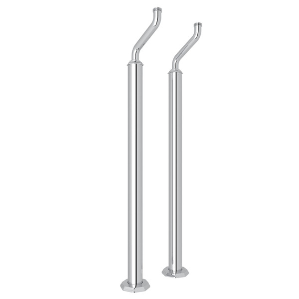 Deco Pair of Floor Pillar Legs or Supply Unions - Polished Chrome | Model Number: U.6180APC - Product Knockout