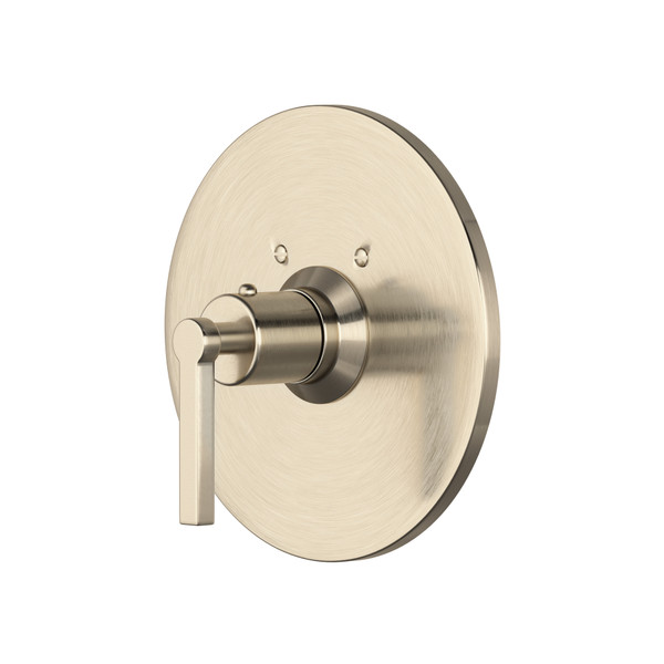 Lombardia Thermostatic Trim Plate without Volume Control - Satin Nickel with Metal Lever Handle | Model Number: A4214LMSTN - Product Knockout