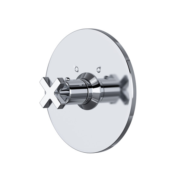 Lombardia Thermostatic Trim Plate without Volume Control - Polished Chrome with Cross Handle | Model Number: A4214XMAPC - Product Knockout