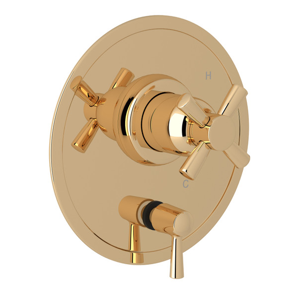 Holborn Pressure Balance Trim with Diverter - English Gold with Cross Handle | Model Number: U.5336NX-EG - Product Knockout