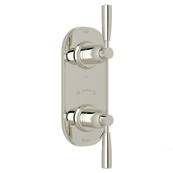 Holborn 1/2 Inch Thermostatic and Diverter Control Trim - Polished Nickel with Metal Lever Handle | Model Number: U.8885LS-PN/TO - Product Knockout