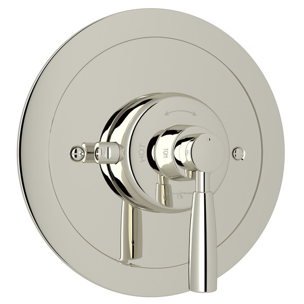 Holborn Thermostatic Trim Plate without Volume Control - Polished Nickel with Metal Lever Handle | Model Number: U.5885LS-PN/TO - Product Knockout