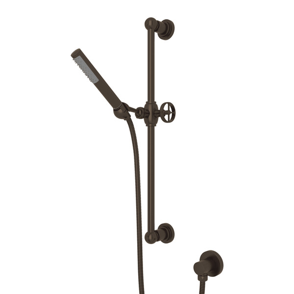 Campo Single-Function Handshower Set - Tuscan Brass with Industrial Metal Wheel Handle | Model Number: AKIT8074IWTCB - Product Knockout
