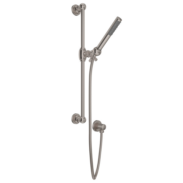 San Giovanni Single-Function Handshower Set - Satin Nickel with Cross Handle | Model Number: AKIT8073XMSTN - Product Knockout