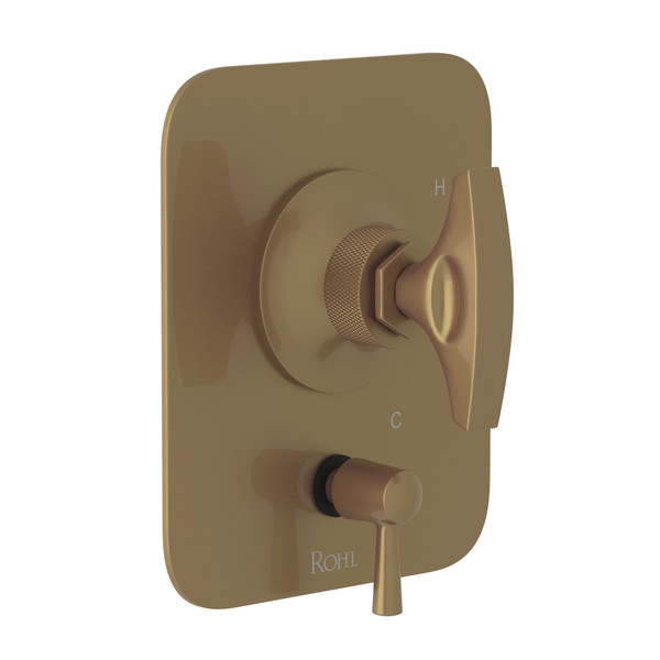 Graceline Pressure Balance Trim with Diverter - French Brass with Metal Dial Handle | Model Number: MB2044NDMFB - Product Knockout