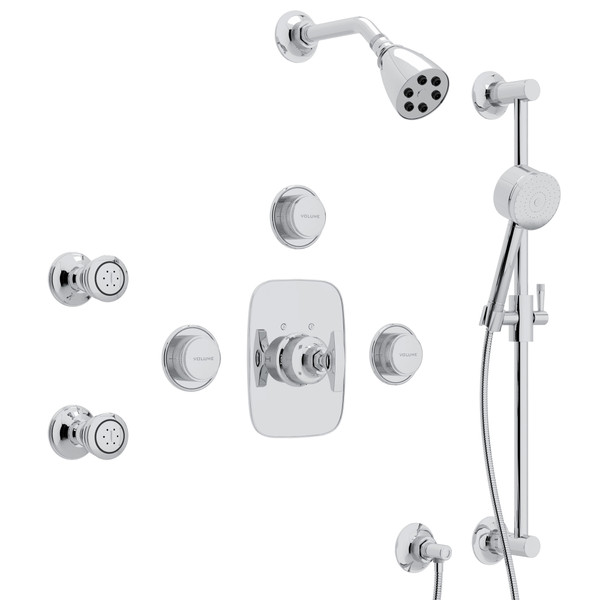 Graceline Thermostatic Shower Package - Polished Chrome with Metal Dial Handle | Model Number: MBKIT28DMAPC - Product Knockout
