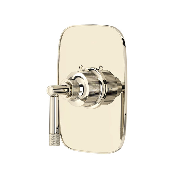 Graceline Thermostatic Trim Plate without Volume Control - Polished Nickel with Metal Lever Handle | Model Number: MB2040NLMPN - Product Knockout