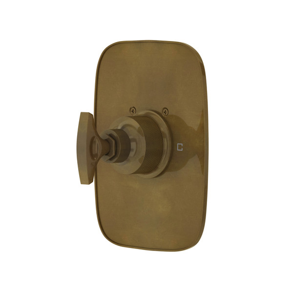 Graceline Thermostatic Trim Plate without Volume Control - French Brass with Metal Dial Handle | Model Number: MB2040NDMFB - Product Knockout