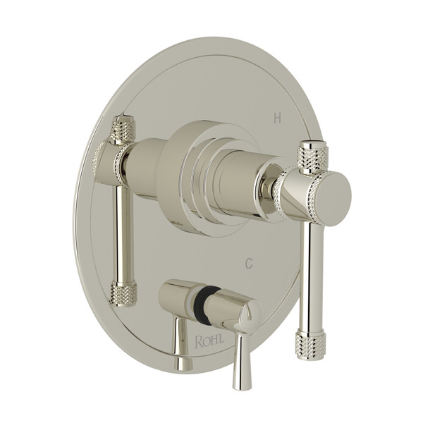 Campo Pressure Balance Trim with Diverter - Polished Nickel with Industrial Metal Lever Handle | Model Number: A3210NILPN - Product Knockout