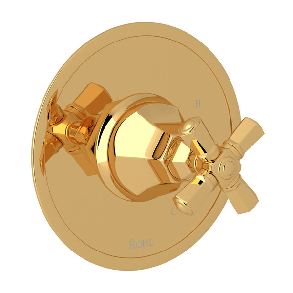 Palladian Pressure Balance Trim without Diverter - Italian Brass with Cross Handle | Model Number: A1910XMIB - Product Knockout