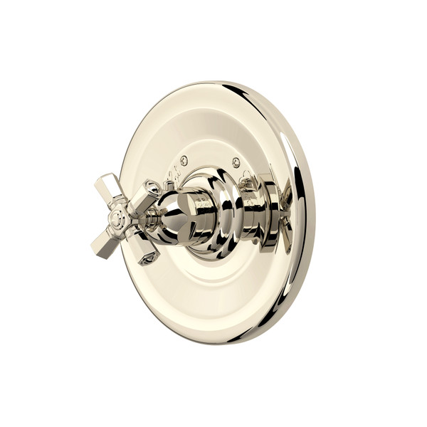Palladian Thermostatic Trim Plate without Volume Control - Polished Nickel with Cross Handle | Model Number: A4814XMPN - Product Knockout