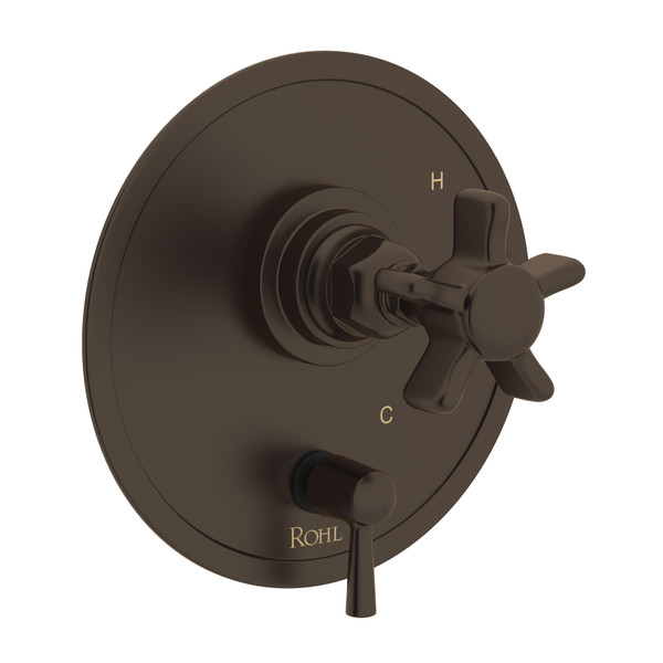 San Giovanni Pressure Balance Trim with Diverter - Tuscan Brass with Five Spoke Cross Handle | Model Number: A3310NXTCB - Product Knockout