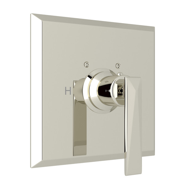 Vincent Thermostatic Trim Plate without Volume Control - Polished Nickel with Metal Lever Handle | Model Number: A4014LVPN - Product Knockout