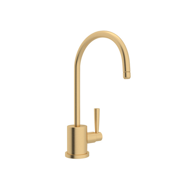 Holborn C-Spout Filter Faucet - Satin English Gold with Metal Lever Handle | Model Number: U.1601L-SEG-2 - Product Knockout