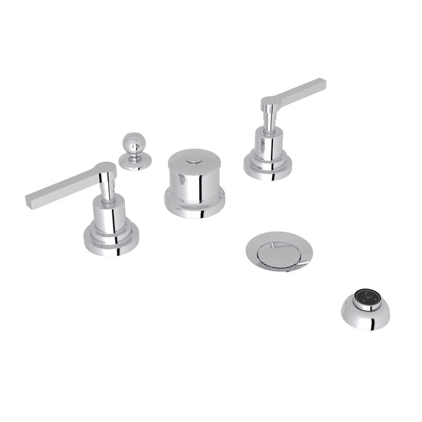 Lombardia Five Hole Bidet Faucet - Polished Chrome with Metal Lever Handle | Model Number: A2260LMAPC - Product Knockout