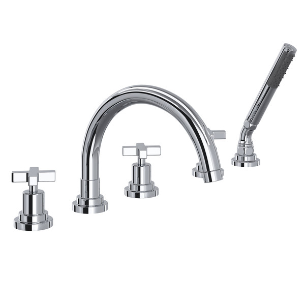 ROHL Lombardia® 5-Hole Deck Mount Tub Filler With C-Spout