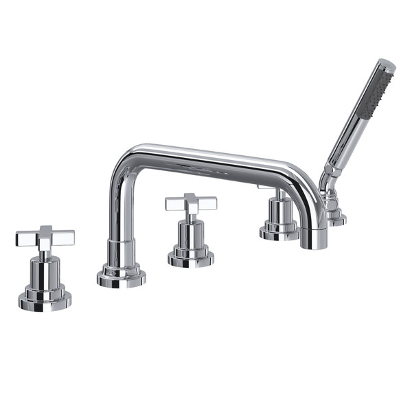 DISCONTINUED Lombardia® 5-Hole Deck Mount Tub Filler With U-Spout - Polished Chrome | Model Number: A2224XMAPC