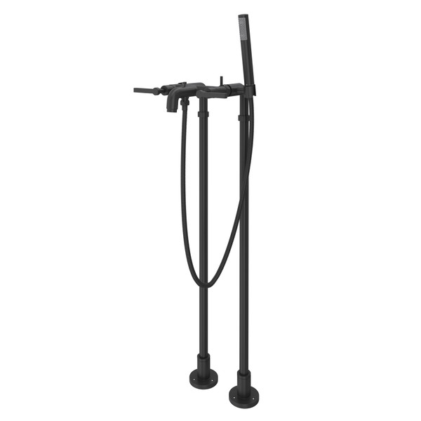 Lombardia® Floor Mount Tub Filler - Matte Black | Model Number: AKIT2202NLMMB