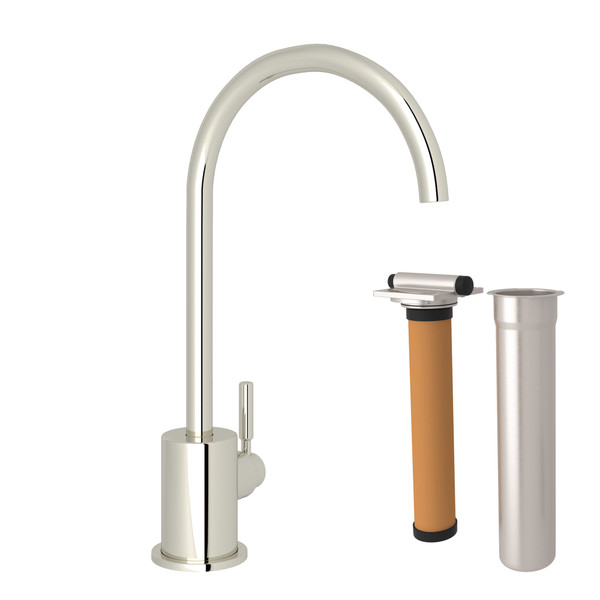 Lux C-Spout Filter Faucet - Polished Nickel with Metal Lever Handle | Model Number: RKIT7517PN - Product Knockout