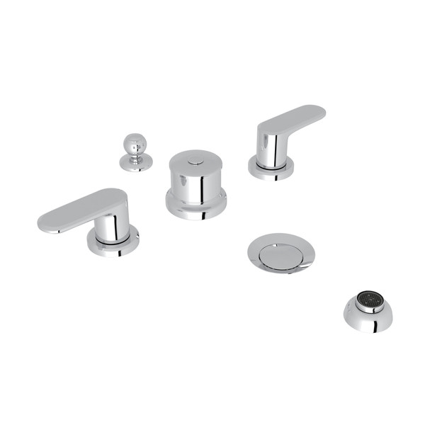 Meda Five Hole Bidet Faucet - Polished Chrome with Metal Lever Handle | Model Number: LV595L-APC - Product Knockout