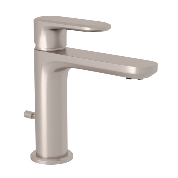 Meda Single Hole Single Lever Bathroom Faucet - Satin Nickel with Metal Lever Handle | Model Number: LV51L-STN-2 - Product Knockout