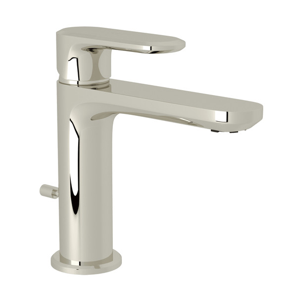 Meda Single Hole Single Lever Bathroom Faucet - Polished Nickel with Metal Lever Handle | Model Number: LV51L-PN-2 - Product Knockout