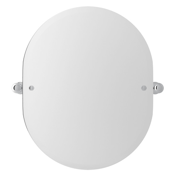 Wall Mount 24 7/16 Inch Oval Mirror - Polished Chrome | Model Number: U.6982APC - Product Knockout