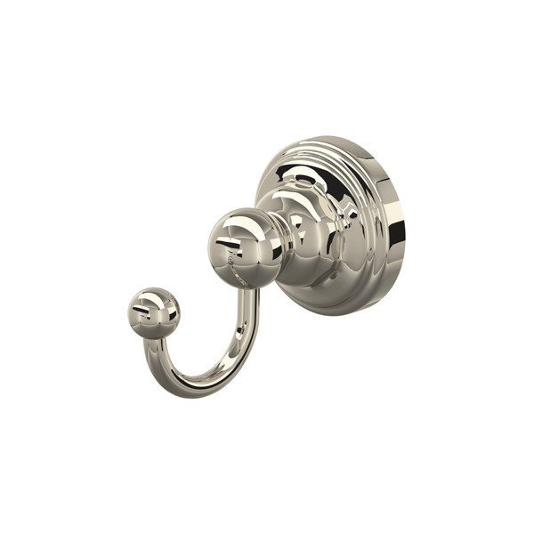 Edwardian Wall Mount Single Robe Hook - Polished Nickel | Model Number: U.6921PN - Product Knockout