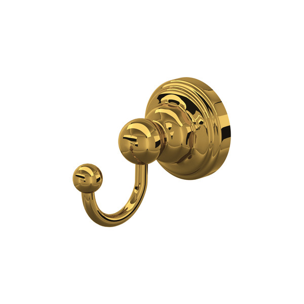 Alexander and Wilks - Victorian Double Robe Hook - Polished Brass  Unlacquered - AW773PBU