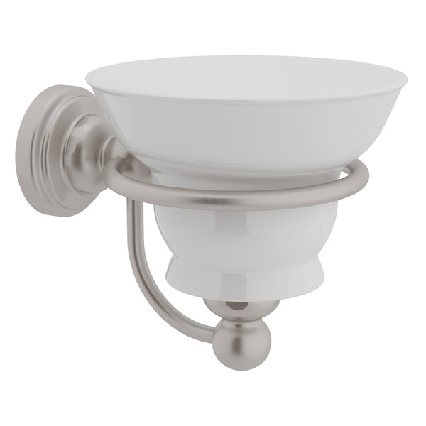 Edwardian Wall Mount Porcelain Soap Dish - Satin Nickel | Model Number: U.6928STN - Product Knockout