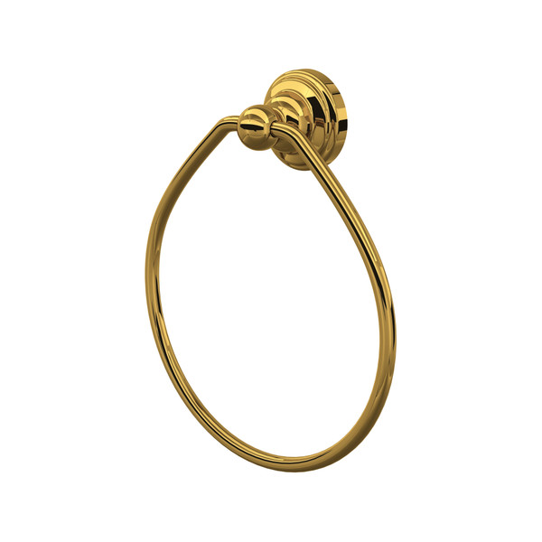 Allied Brass Mercury 6 x 2 Unlacquered Brass Solid Brass Towel Ring With  Twist Accent