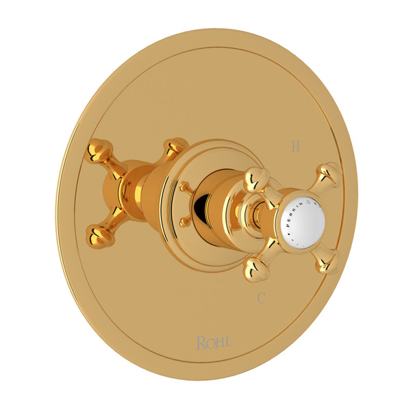 Georgian Era Pressure Balance Trim without Diverter - English Gold with Cross Handle | Model Number: U.1710X-EG - Product Knockout