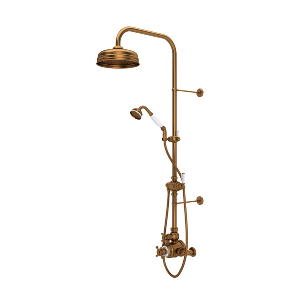 Edwardian™ 3/4" Exposed Wall Mount Thermostatic Shower System - English Bronze | Model Number: U.KIT1NX-EB