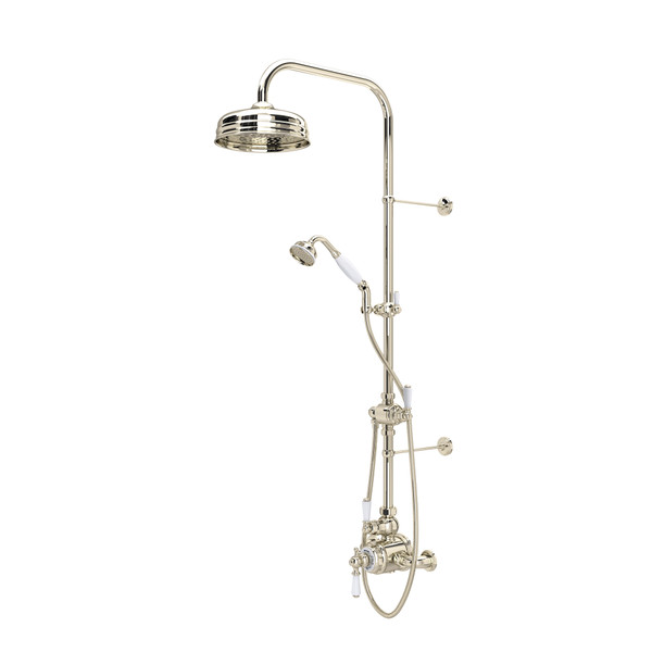 Edwardian Thermostatic Shower Package - Polished Nickel with Metal Lever Handle | Model Number: U.KIT1NL-PN - Product Knockout